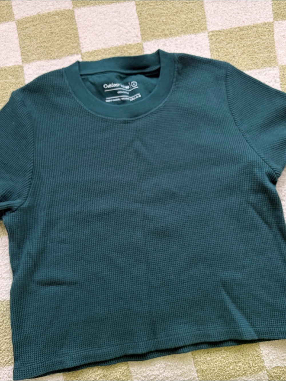 Outdoor Voices Dark Teal Waffle Crew Tee